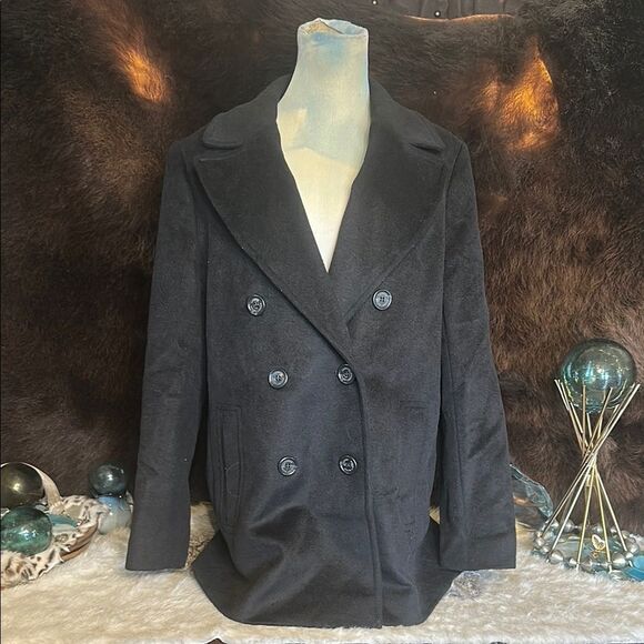 Ralph Lauren Stylish Black Double-Breasted Coat 14 (6022A) - Picture 1 of 4